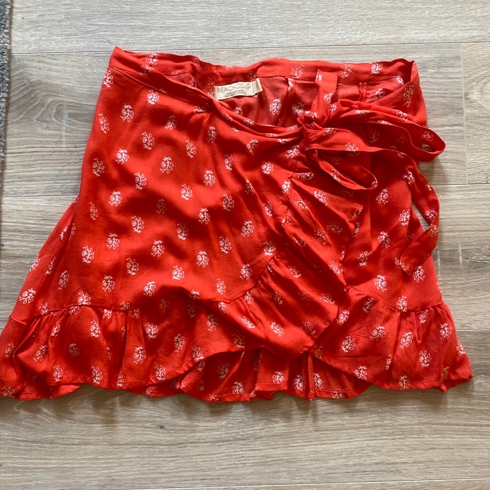 floral skirt with tie